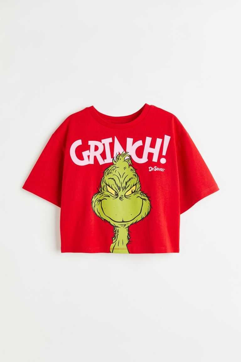 H&M Clothing Best Price - Printed Tops Kids Red/The Grinch